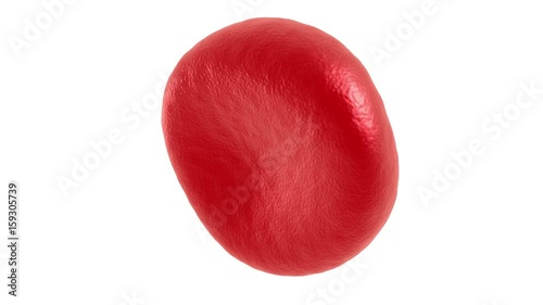 Red blood cell rotate on white. 3d render HD footage. Healthcare and medical concept. Alpha matte channel included.