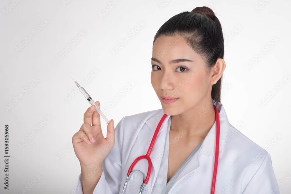 Beautiful Young asian Woman medical, Isolated on white background Beautiful Young asian Woman medical, Isolated on white background
