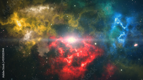 Space after the big bang 3d illustration of space