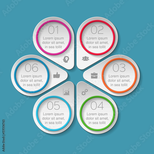 Vector infographic template, 6 options.