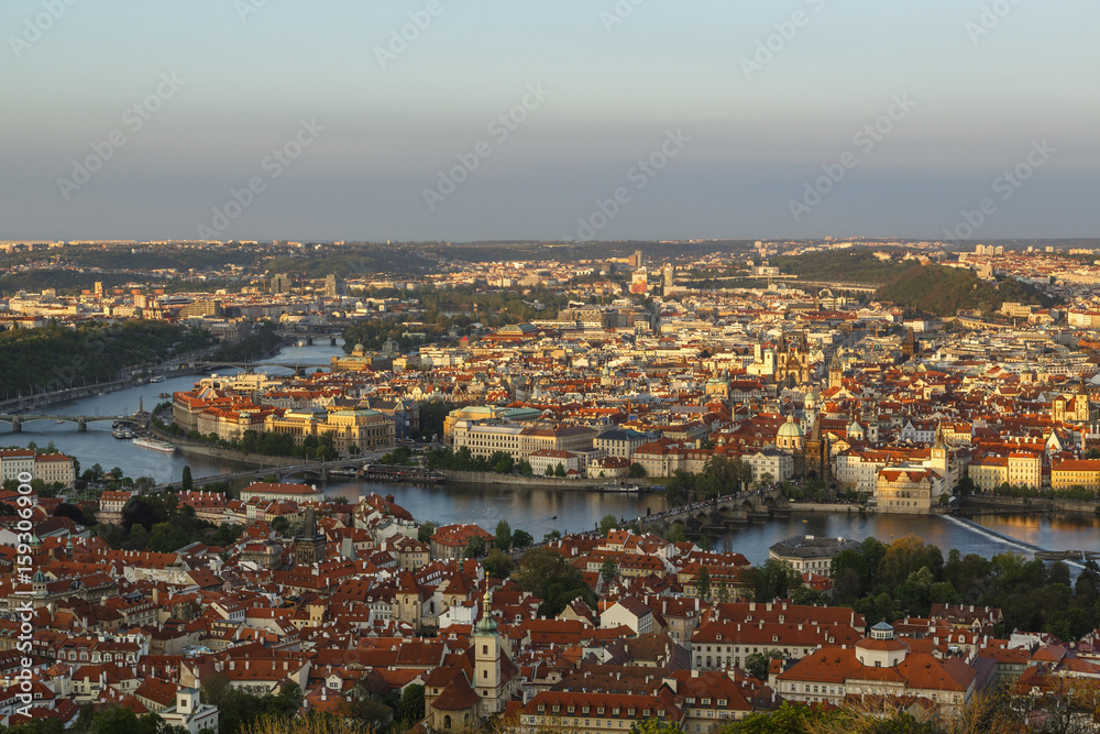 View over Prague seen from the Petrin Tower, Prague, Czech Republic.. View over Prague seen from the Petrin Tower, Prague, Czech Republic..