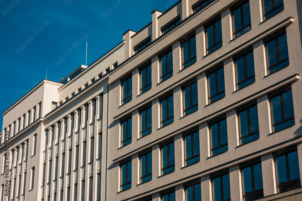 white and high contrasted office building