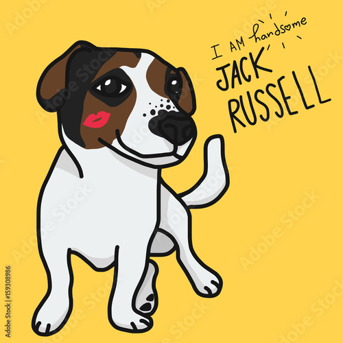 I am handsome Jack Russell cartoon vector illustration