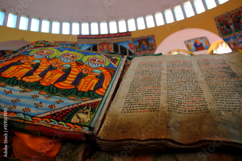 Beautiful Illustrated Ancient Bible in Ethiopian Church