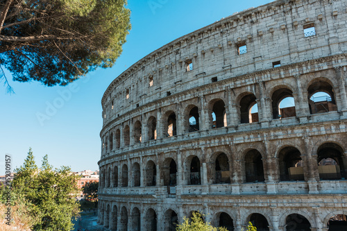Side view of the Colosseum, Rome