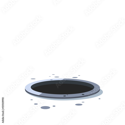 Cartoon dark hole torn in the floor