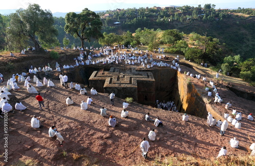 Religious Ceremony (St George's Day) at St George's Church Lalibela, Ethiopia