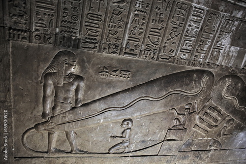 Dendera light, controversially used as proof that the ancient egyptians had access to electricity in the crypt of goddess Hathor at Dendera photo
