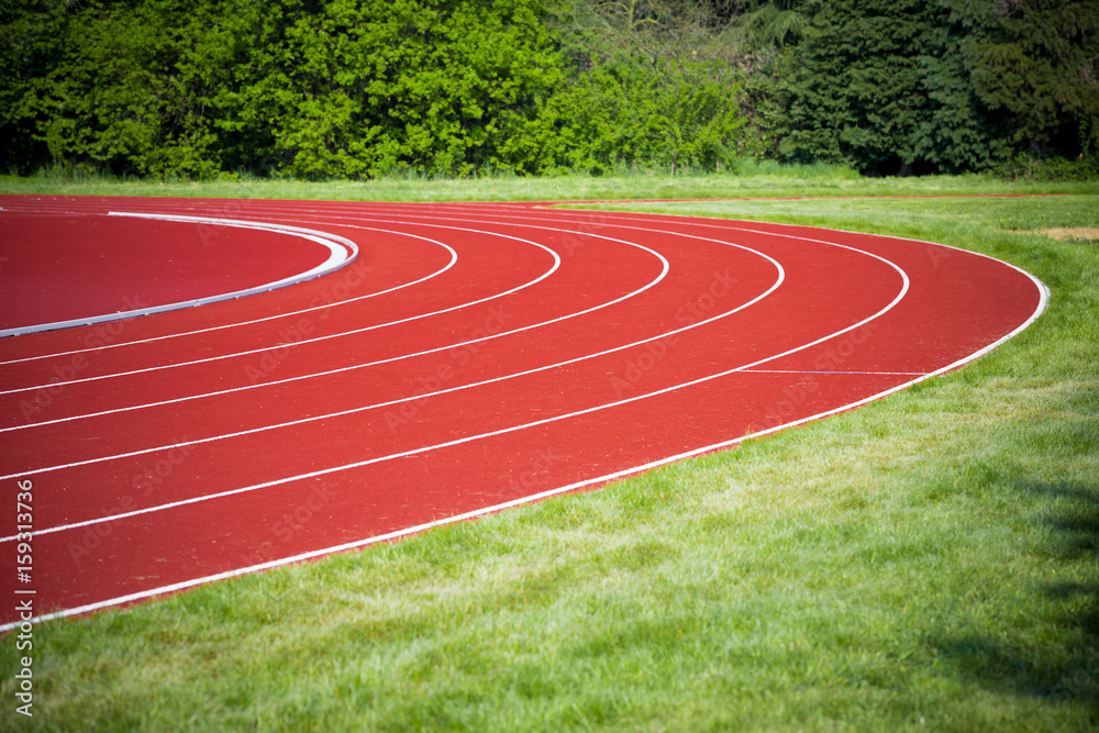 Curve of an athletic track