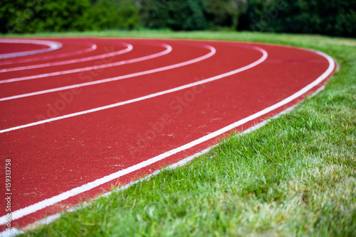Athletic track with depth of field