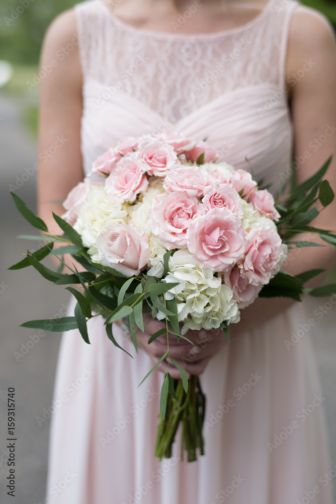 Pink and White Bridesmaids Bouquet