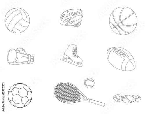 Set of different sport icons. Isolated on white background. Vector illustration photo