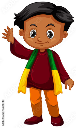 Boy from Srilanka waving hand