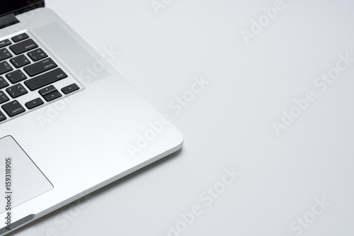 Laptop computer on white background