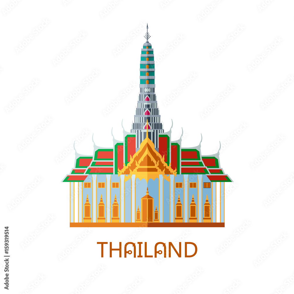 Buddhist wat temple in Bangkok Thailand