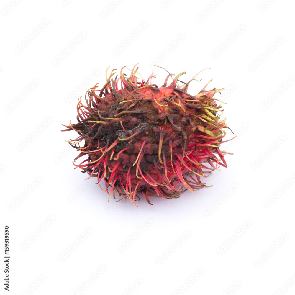 Fototapeta premium Rotten rambutan isolated on white background