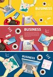 Infographic design for business people working