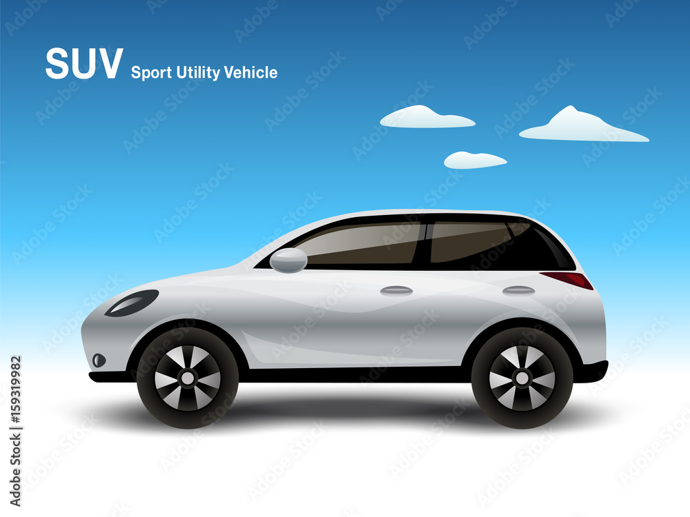 コンパクトsuv車のベクターイラスト白 Stock Vector Adobe Stock