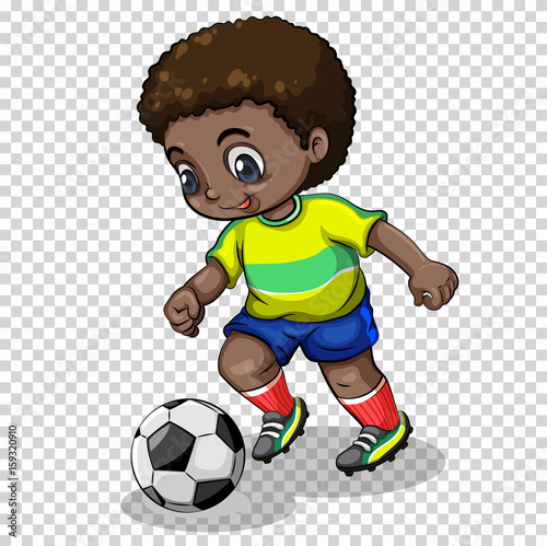 Football player playing football on transparent background
