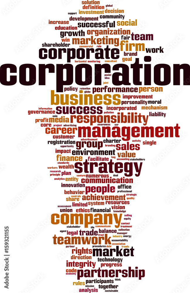 Obraz premium Corporation word cloud