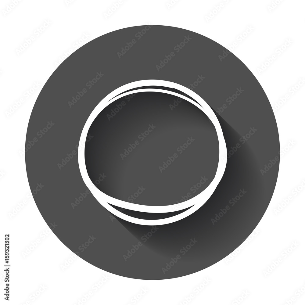 Hand drawn scribble circle. Vector element. Illustration with long shadow. Hand drawn scribble circle. Vector element. Illustration with long shadow.