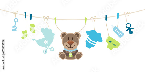 Boy Baby Symbols Teddy