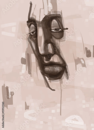 man face digital painting