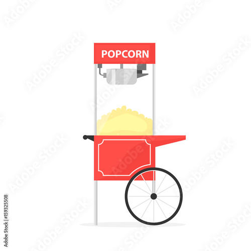 red popcorn cart