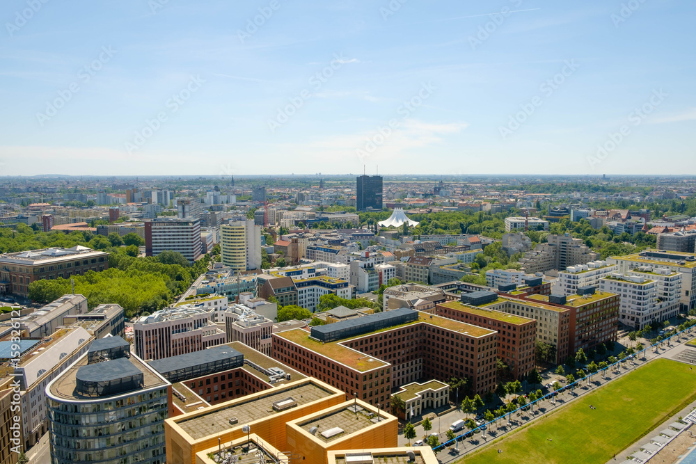 Skyline of Berlin  city aerial