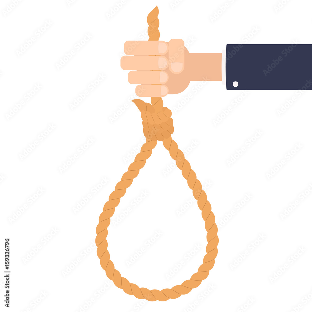 hand holding suicide rope
