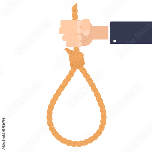 hand holding suicide rope