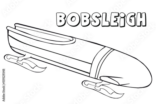 Fototapet Coloring book   bobsleigh