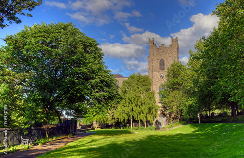 Dublin City Wall, St. Audoens Church in Dublin, Ireland.