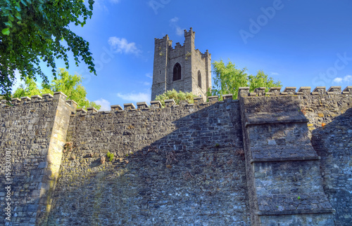 Photography Dublin City Wall, St. Audoens Church in Dublin, Ireland.