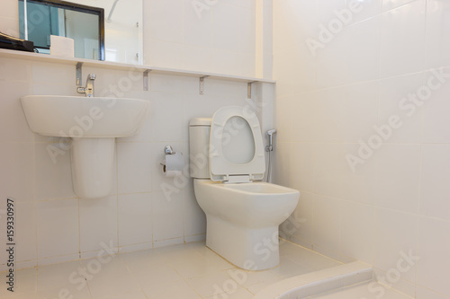 interior white toilet bowl in the bathroom