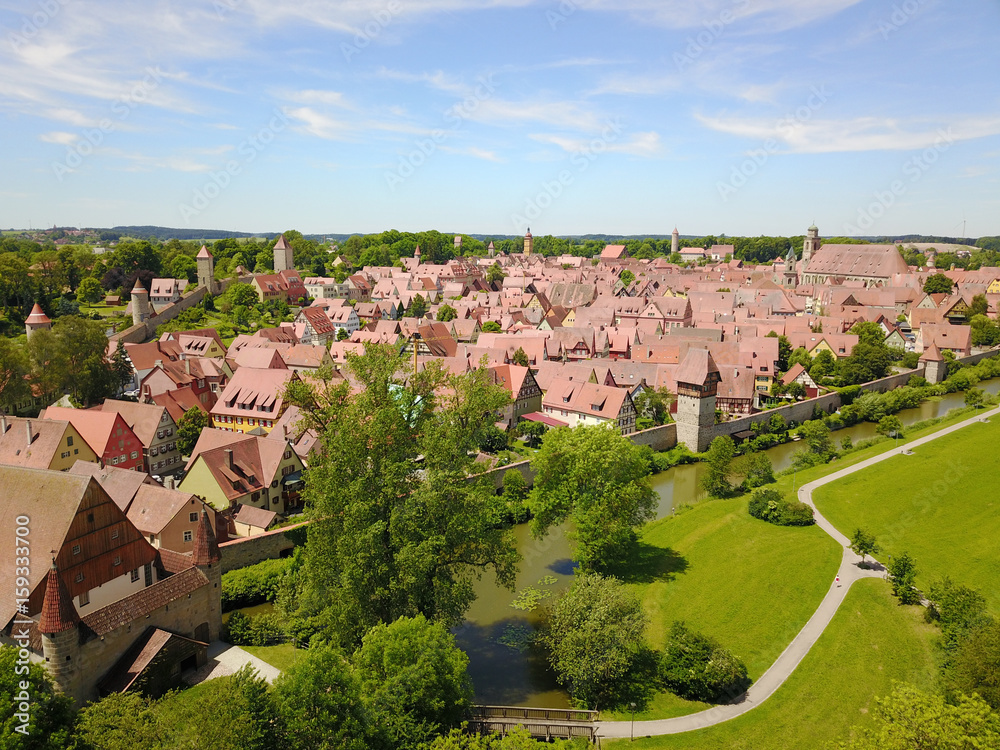 Naklejka premium Luftbild von Dinkelsbühl in Mittelfranken