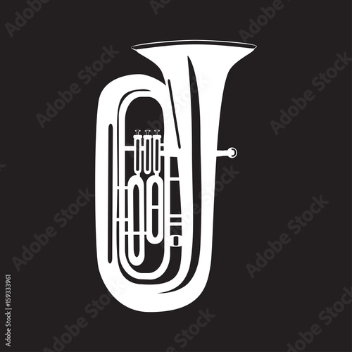Tuba flat vector illustration
