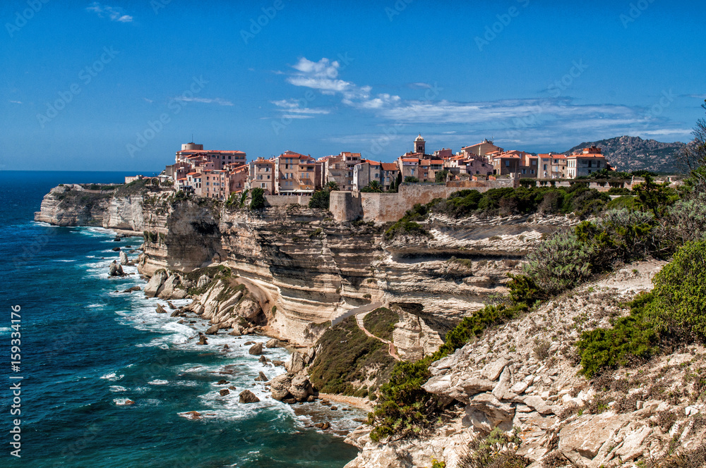 Bonifacio, Corsica - a city on a cliff above the sea in the south of the island Bonifacio, Corsica - a city on a cliff above the sea in the south of the island