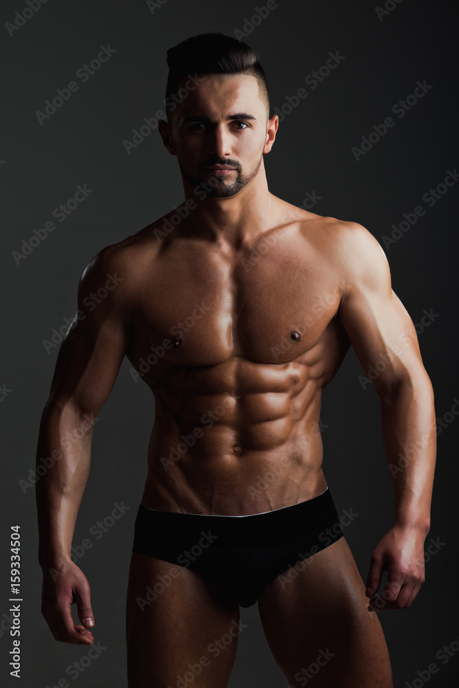 sexy man with muscular body in underwear pants
