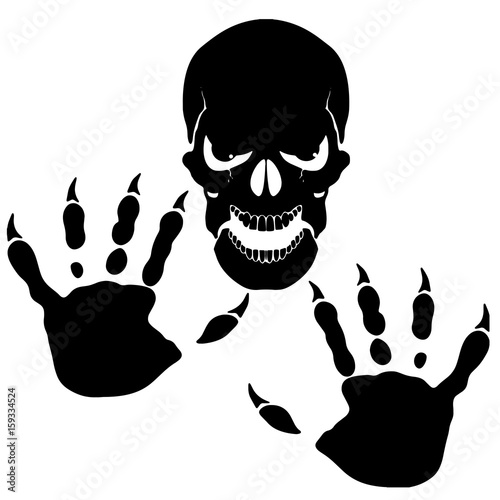 Silhouette of a vampire with clawed hands