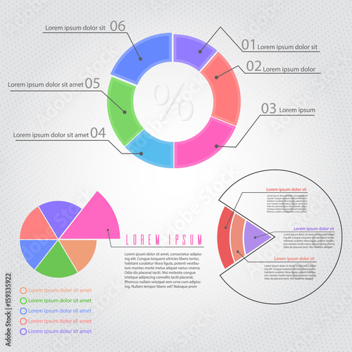 Circle infografic pie piece template photo