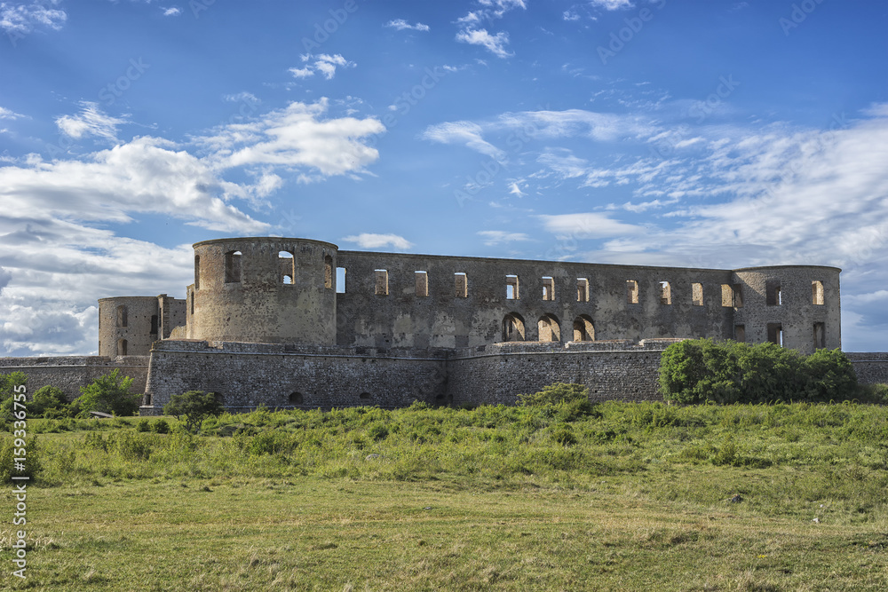 Ruins of old scandinavian castle