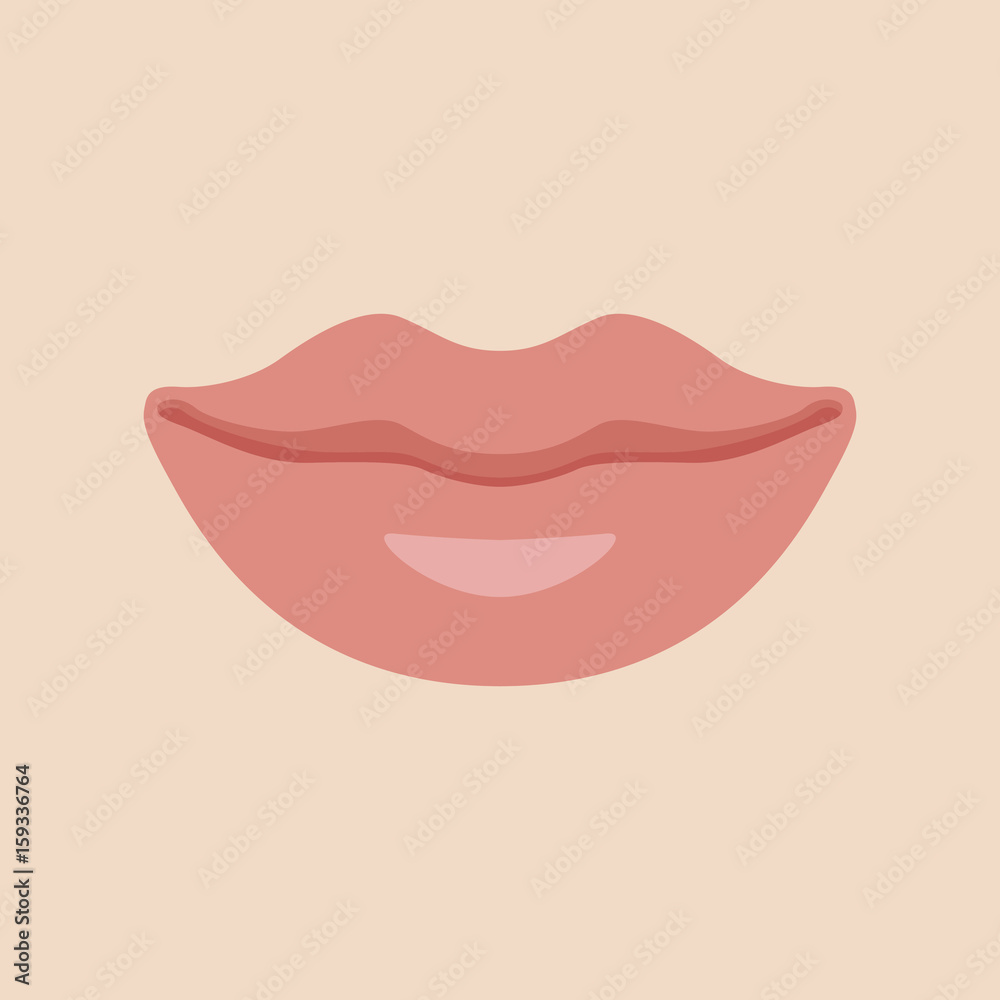 Naklejka premium lips vector illustration style Flat front