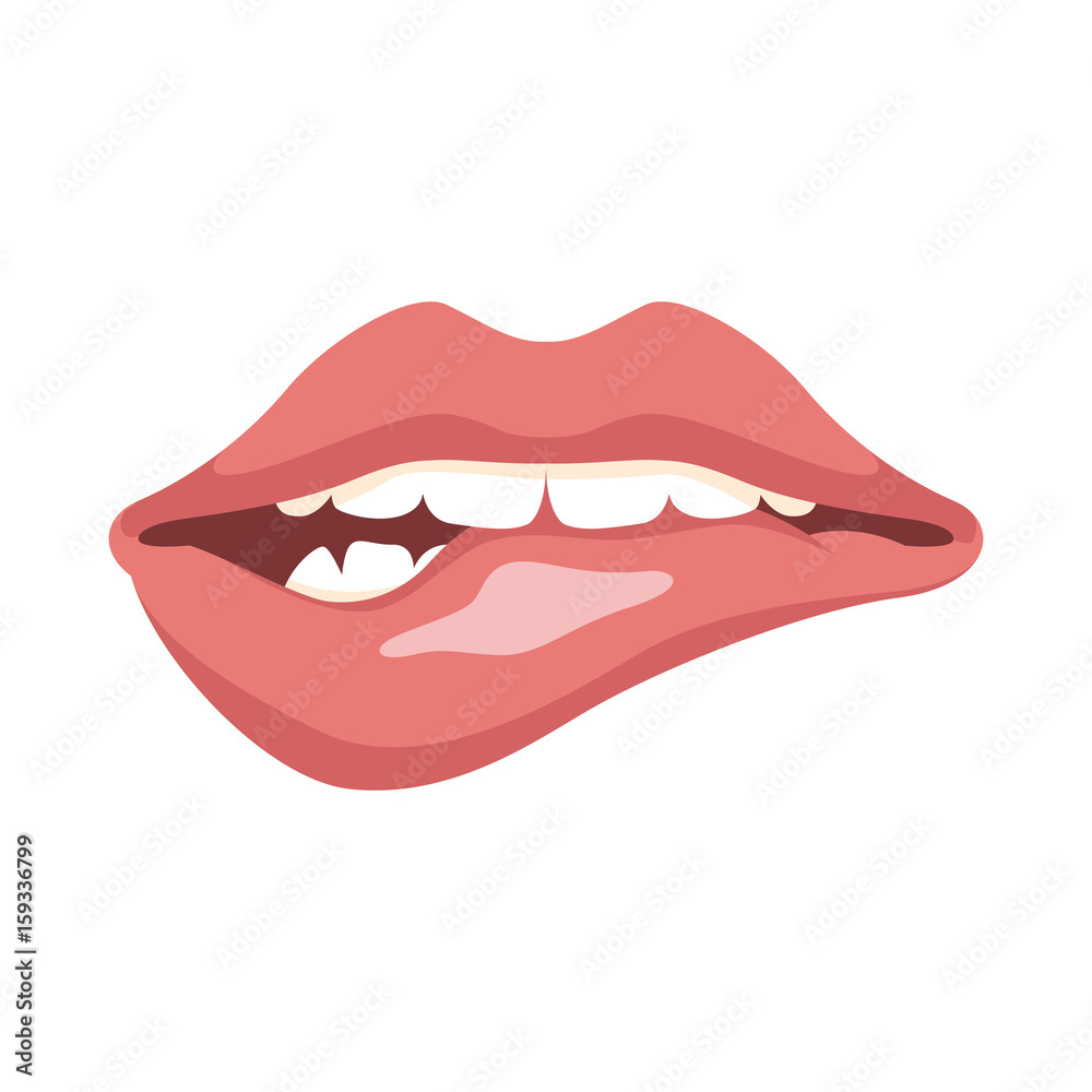 lips  vector illustration style Flat front