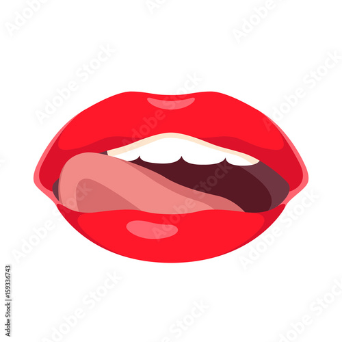lips vector illustration style Flat front