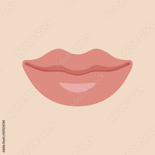 lips  vector illustration style Flat front