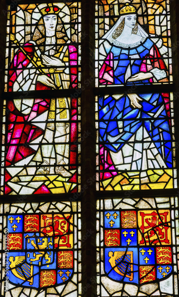 King Willian Orange Queen Mary Stained Glass New Cathedral Kerk Delft Netherlands