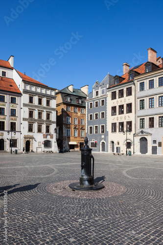 Square in Old Town of Warsaw in Poland