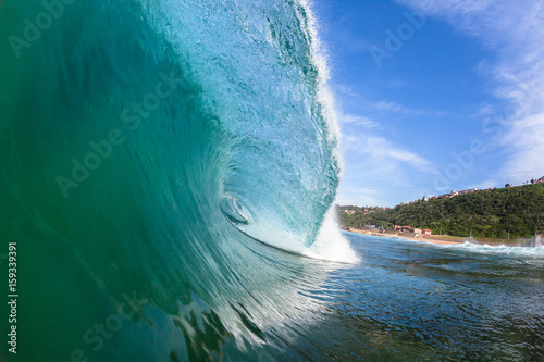 Fototapeta Naklejka Na Ścianę i Meble -  Wave Inside Hollow Swimming Ocean