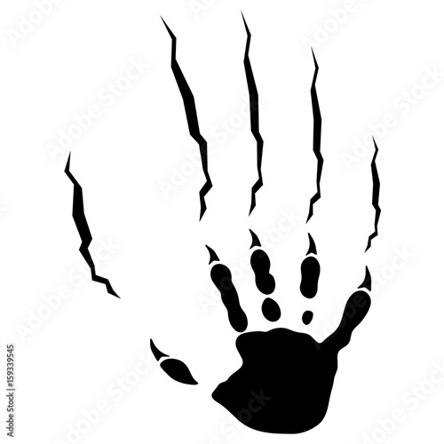 Hand of a vampire or monster with clawes